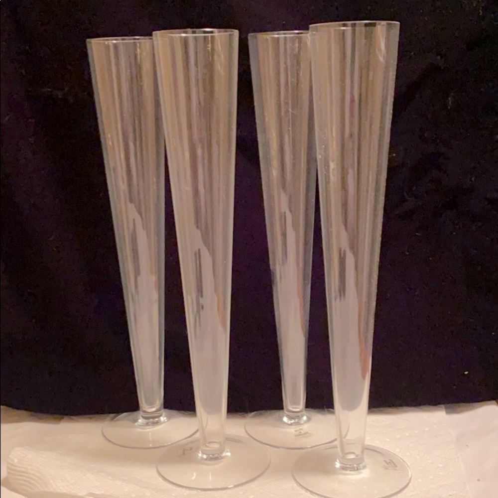 VINTAGE CALVIN KLEIN HOLLOW STEM FLUTES SET/4